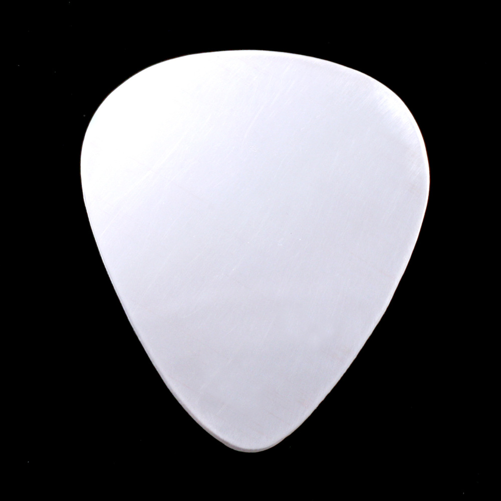 Metal Stamping Blanks Sterling Silver "Guitar Pick", 30mm (1.18") x 25.5mm (1"), 22g